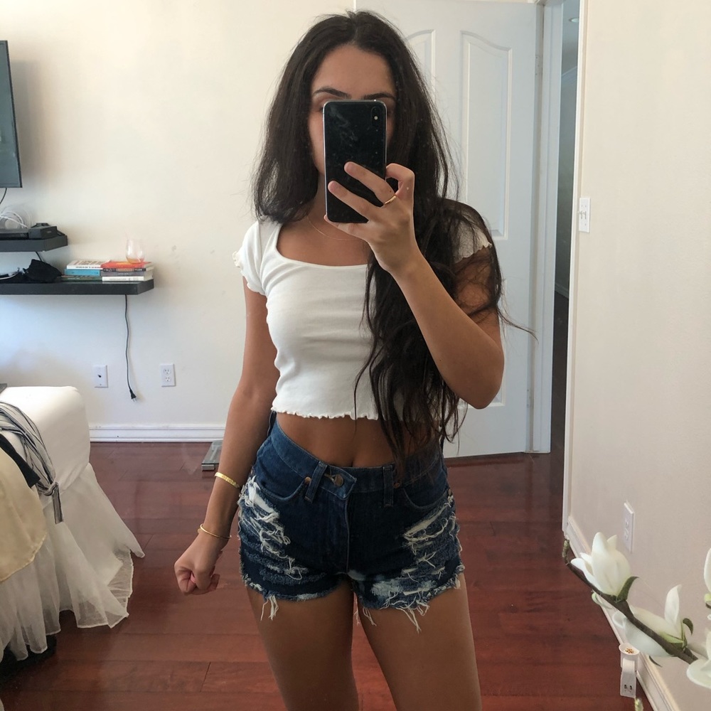 Vintage distressed wrangler shorts